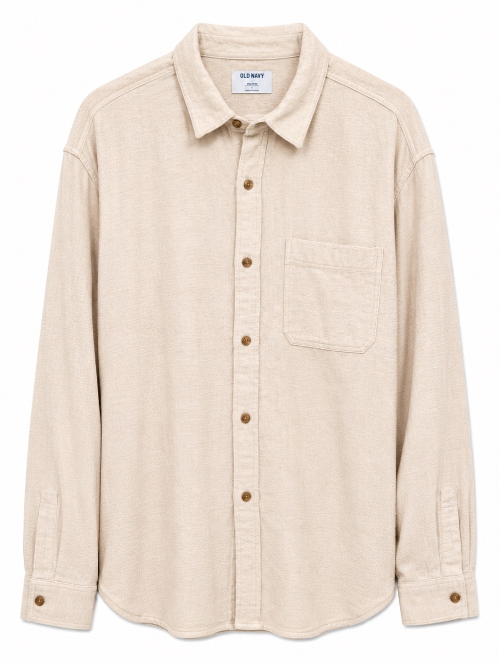 Old Navy Men's Beige Button-Front Shirt